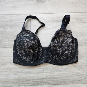 Soma Black Enticing Lift Unlined Full Coverage Lace Bra Womens 32DDD Nwt